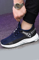 Blue and White Fabric Round Toe Platform Lace Up Slip On Rubber Shoes