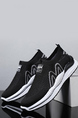 Black and White Mesh Round Toe Platform Slip On Rubber Shoes