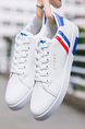 White Leather Round Toe Platform Lace Up Rubber Shoes