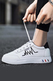White Leather Round Toe Platform Lace Up Rubber Shoes