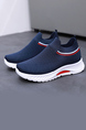 Blue and White Mesh Round Toe Platform Slip On Rubber Shoes
