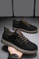 Black Leather Round Toe Platform Autumn Trend Versatile Casual Rubber Shoes