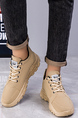 Leather Round Toe Platform breathable Lace-up Trendy Shoes