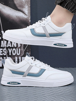 White Leather Round Toe Platform Rubber Casual Shoes