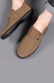 Brown Leather Round Toe Platform Breathable Soft Sole Leather