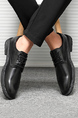 Black Patent Leather Round Toe Platform Breathable Work Shoes