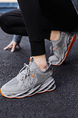 Gray Mesh Round Toe Platform Lace Up Breathable Rubber Shoes
