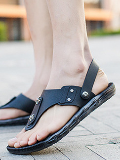 Black Leather Open Toe Platform Ankle Strap 2cm Sandals