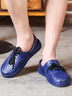 Blue Plastic Round Toe Platform Ankle Strap 3cm Sandals