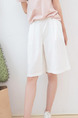 White Loose Wide-Leg Shorts for Casual