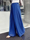 Royal Blue Loose Chiffon Wide-Leg  Pants for Casual Party