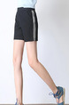 Black Loose Side Stripe Plus Size Shorts for Casual