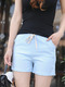 Blue Slim Band Shorts for Casual