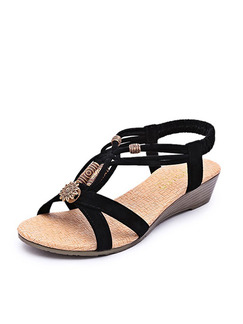 Black and Beige Suede Open Toe Platform 3.5cm Sandals