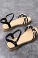 Black and Brown Open Toe Ankle Strap Sandals Shoes