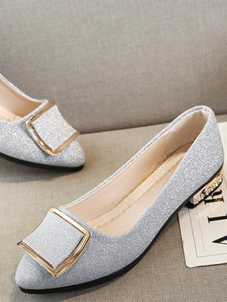 Silver Leather Pointed Toe Platform Flats_DRESS.PH - Affordable, Shoes ...