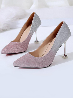 Colorful Leather Pointed Toe Platform Stiletto Heels