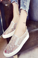 White Mesh Round Toe Platform Rubber Shoes