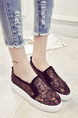 Black and White Mesh Round Toe Platform Rubber Shoes