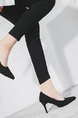 Black Leather Pointed Toe Platform Stiletto Heels