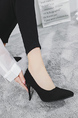 Black Leather Pointed Toe Platform Stiletto Heels