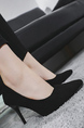 Black Leather Pointed Toe Platform Stiletto Heels