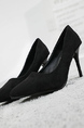 Black Leather Pointed Toe Platform Stiletto Heels