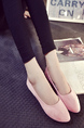 Pink Suede Round Toe Platform Ballet Flats