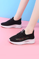 Black and White Mesh Round Toe Platform Lace Up Rubber Shoes