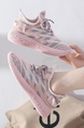 Pink Mesh Round Toe Platform Lace Up Rubber Shoes