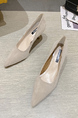 Flesh Suede Pointed Toe Platform Stiletto Heels