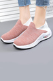 Pink and White Mesh Round Toe Platform Rubber Shoes