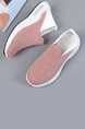 Pink and White Mesh Round Toe Platform Rubber Shoes
