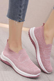 Pink Mesh Round Toe Platform Slip On Rubber Shoes