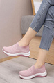 Pink Mesh Round Toe Platform Slip On Rubber Shoes