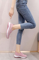 Pink Mesh Round Toe Platform Slip On Rubber Shoes