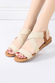 Beige Fabric Open Toe Platform Sandals