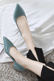 Green Patent Leather Pointed Toe Platform Chunky Heels