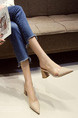 Apricot Suede Pointed Toe Platform Formal Pumps Casual Heels