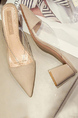Apricot Suede Pointed Toe Platform Formal Pumps Casual Heels
