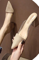 Apricot Suede Pointed Toe Platform Formal Pumps Casual Heels