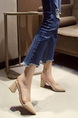 Apricot Suede Pointed Toe Platform Formal Pumps Casual Heels