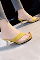 Yellow Suede Square Toe Platform Transparent Casual Sandal Heel