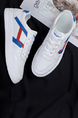 White Leather Round Toe Platform Sneaker Board Shoes