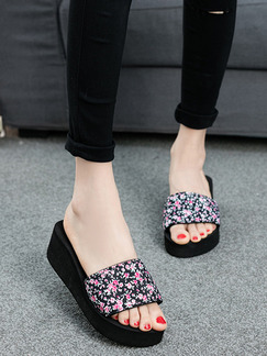 Black Colorful EVA Open Toe Platform 5cm Sandals