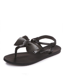 Black Leather Round Toe Platform 1cm Slippers for Casual