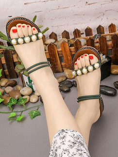 Green Suede Open Toe Platform 5cm Sandals for Casual