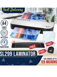 SL299 Laminator A4 Hot & Cold Lamination with FREE Laminating Film, Paper Trimmer & Corner Rounder