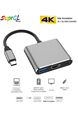 USB C to HDMI Adapter, Type c OTG 3 in 1 Hub, 4k HDMI & PD Fast Charging USB C To HDMI USB Hub Type C Female Converter