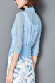 Blue Loose Cardigan Shiner Asymmetrical Hem Plus Size Top for Casual Office Party